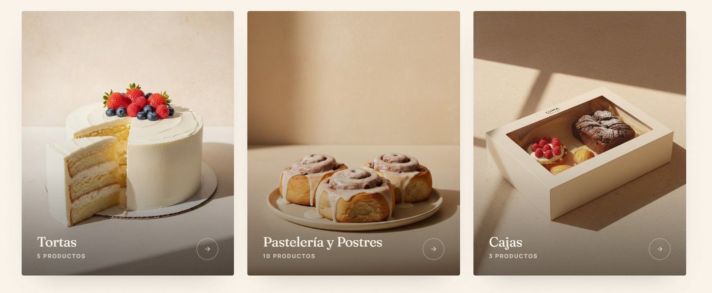 Categorías del catálogo Luma Bakery